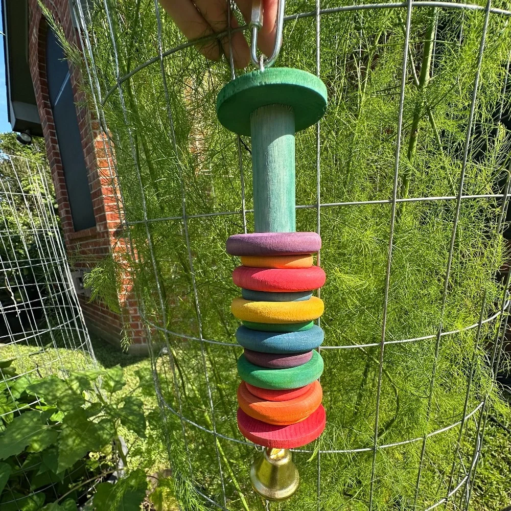 Multi sliding Ring parrot toy - handmade